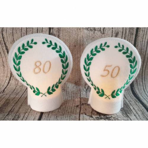 Teelichtcover Lorbeerkranz Stickdatei ITH 10x10