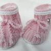 Babyset für Neugeborene, handgestrickt aus Wolle (Merino), rosa Bild 7