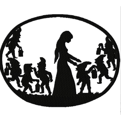 Scherenschnitt-Stickdatei "Schneewittchen"