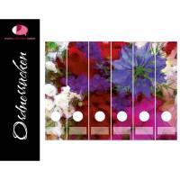 Ordnerrücken Aufkleber - Wiesenblumen | 6 er Set Aufkleber für breite Ordner Bild 1