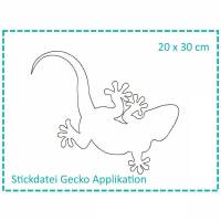 Stickdatei Gecko 20x30 Fransen-Applikation Bild 1