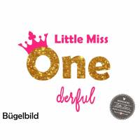 Bügelbild Little Miss One derful mit Krone zum Geburtstag Bild 1
