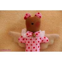 Teddy-Engel rosa mit roten Pünktchen Bild 1