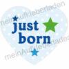 1 Baby Meilensteinaufkleber | Herz hellblau - just born Bild 2