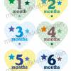12 Baby Monatsaufkleber | Baby´s 1. Lebensjahr - Herz mit Sternchen Bild 2