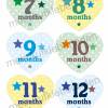 12 Baby Monatsaufkleber | Baby´s 1. Lebensjahr - Herz mit Sternchen Bild 3
