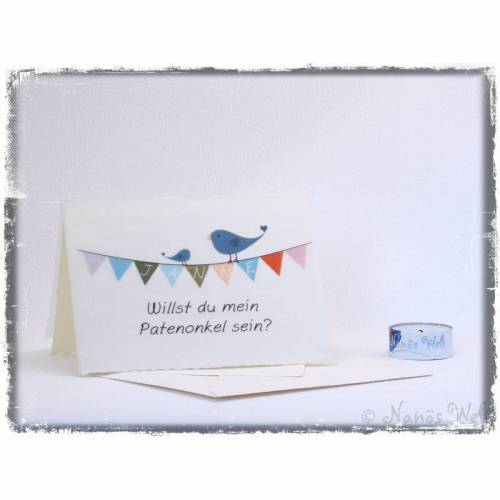 Karte Patenfrage Patenonkel Patentante mit Name