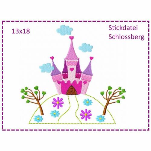Schloss auf Berg 13x18 Stickdatei