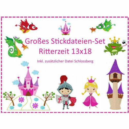 Großes Set "Ritterzeit" 13x18 inkl. Sonderdatei Stickdatei