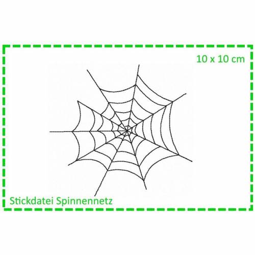Spinnennetz - Halloweeneule 10x10 Stickdatei