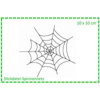 Spinnennetz - Halloweeneule 10x10 Stickdatei Bild 1