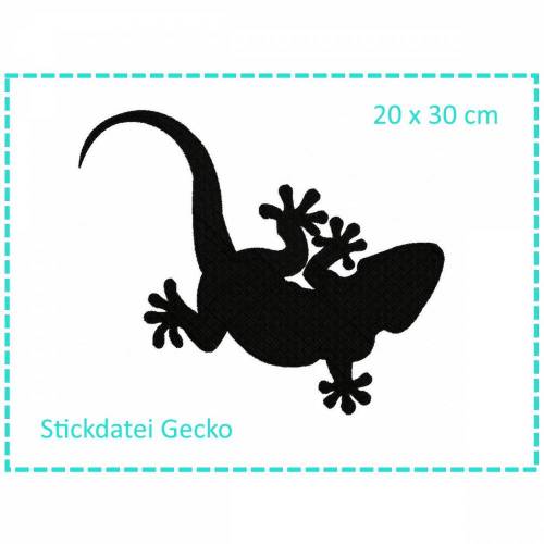 Stickdatei Gecko 20x30 Füllstich