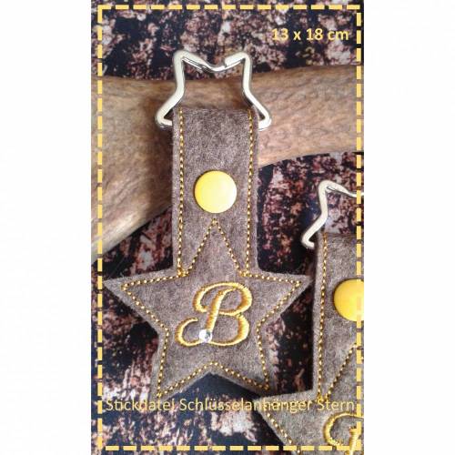 Schlüsselanhänger ITH  Stern ABC 13x18 cm