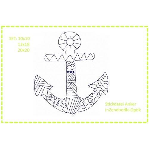 Anker Zendoodle Stickdatei Set