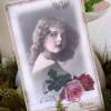 Postkarten, Grußkarten, Deko-Karten 3-er Set mit Damen Motiven im Shabby / Vintage Stil. Bild 3