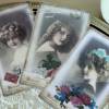 Postkarten, Grußkarten, Deko-Karten 3-er Set mit Damen Motiven im Shabby / Vintage Stil. Bild 5
