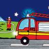 ECO Kinderbordüre: Feuerwehr bei Nacht - 18 cm Höhe Bild 5