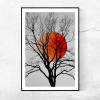 Poster Blutmond Roter Mond Vollmond Baum im Winter, Fotografie und Illustration, Name "Blood Moon" Größe 45x30 c Bild 4