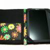 aufklappbare Tablet Hülle Happy Flower schwarz bunt bis max. 8 Zoll, Maßanfertigung Bild 2
