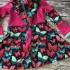 zauberhaftes Sweat- Kleid gr.98/104 mit Zipfelkapuze * Schmetterlinge* Bild 4