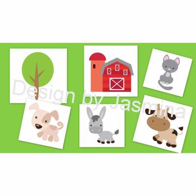 Plotterdatei, Bauernhof Set 3 / Hund, Katze, Esel, Baum