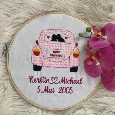 Stickdatei Doodle Hochzeitsauto, Brautpaar, Hochzeit, Auto Set 861