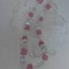 Würfelkette rosa, MelLen, Kette, 46 cm, Halskette, Würfelkette, rosa, weiß ,Geschenk, Muttertag, Perlenkette, Hochzeitsschmuck, pastell Bild 3