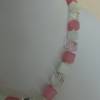 Würfelkette rosa, MelLen, Kette, 46 cm, Halskette, Würfelkette, rosa, weiß ,Geschenk, Muttertag, Perlenkette, Hochzeitsschmuck, pastell Bild 6