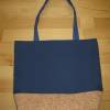 Stofftasche Blau aus Baumwolle mit Kork Bild 4