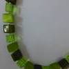 Würfelkette, grün, Mel -  Len, Kette, 46 cm, Halskette grün, Geschenk, Muttertag, Geburtstag, Perlenkette, Hochzeitsschmuck Bild 4