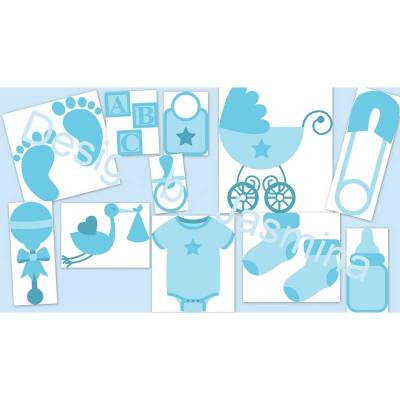 Plotterdatei, Baby Junge, Mutterpass, Babyfüsse, Storch, Geburt, Taufe