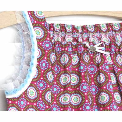 Sommertop - 110/116 Hängerchen fuchsia-weiß -Mandala- von olilu