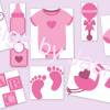 Plotterdatei, Baby Mädchen, Mutterpass, Babyfüsse, Storch, Geburt, Taufe Bild 1