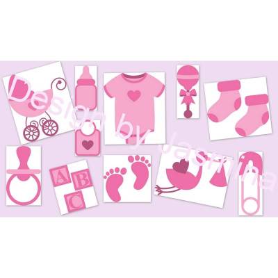 Plotterdatei, Baby Mädchen, Mutterpass, Babyfüsse, Storch, Geburt, Taufe