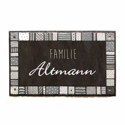 Schiefertürschild für Familien individuell personalisiert mit Name, Haustürschild, Schieferschild, Namensschild Haustür