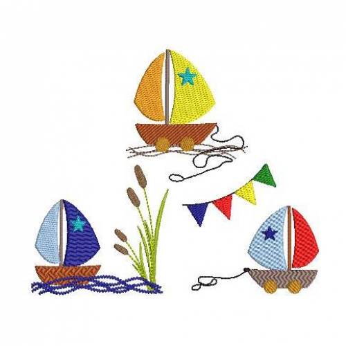 Stickdatei Boot Vollstick 3er SET 10x10cm