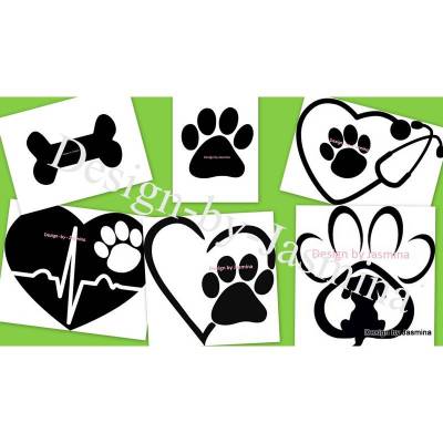 Plotterdatei, Hund, Hundepfote,  SVG