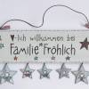 Türschild aus Holz mit Sternanhänger, Holzschild Familie, personalisiertes Geschenk zu Geburt / Geburtstag Bild 2