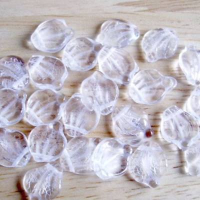 Glasperlen Blätter 14 mm quer gebohrt - Auswahl