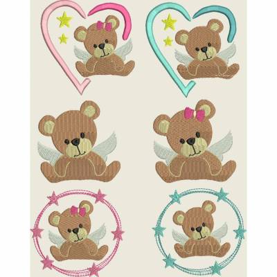 Stickdatei  Teddy Engel, Sternenkind, Geburt, Taufe Set 564