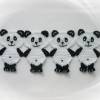 Panda Pandabär Häkelapplikation Aufnäher, gehäkelte Applikation für Kinder, Tier Zoo Bild 2