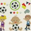 Stickdatei Fußball /  Baby,  Kinder, Stern, Sterne, Wimpel  392 Bild 1