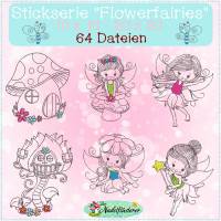 Digitale Stickserie Flowerfairies 10x10 - 20x30 cm (4x4 - 8x12") Stickrahmen Bild 1