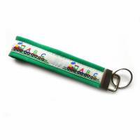 Schlüsselanhänger Schlüsselband Anhänger "ABC-Zug", Geschenk Einschulung, aus Baumwollstoff und Webband Bild 1
