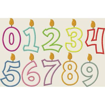 Stickdatei Geburtstagszahl, Geburtstag, Zahlen, Maschinenstickerei 522