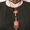 Makramee Halsketten mit rotem Jaspis und Messing Bild 10