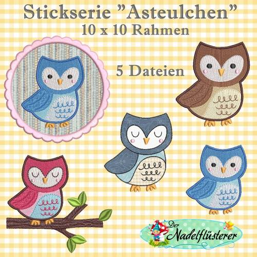 Digitale Stickserie Asteulchen 10x10 cm (4x4") Stickrahmen