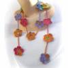 bunte Blumengirlande  150 cm , Girlande mit Häkelblumen zur Dekoration Bild 3