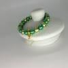 Armband grün & goldfarben, verstellbar, Perlenarmband Bild 2