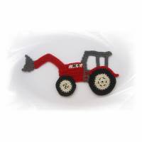 Traktor Applikation, gehäkelter Aufnäher, Bauernhof Fahrzeuge Bild 1